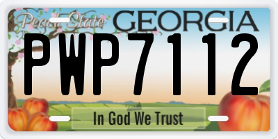 GA license plate PWP7112