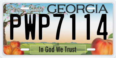 GA license plate PWP7114