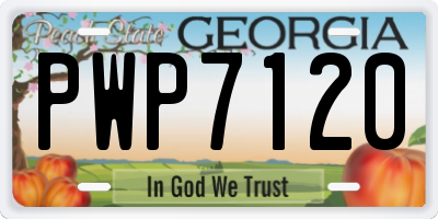 GA license plate PWP7120