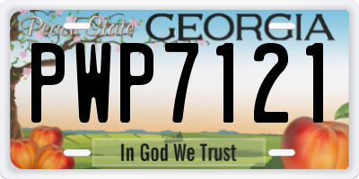 GA license plate PWP7121
