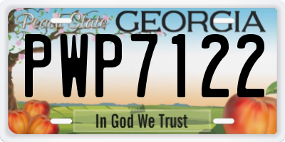 GA license plate PWP7122