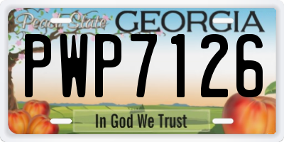 GA license plate PWP7126