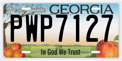 GA license plate PWP7127
