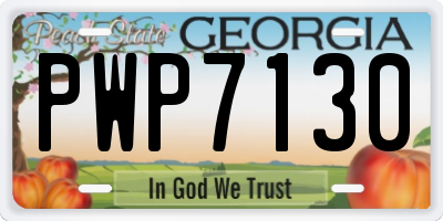GA license plate PWP7130