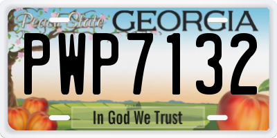 GA license plate PWP7132