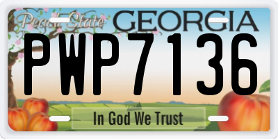 GA license plate PWP7136