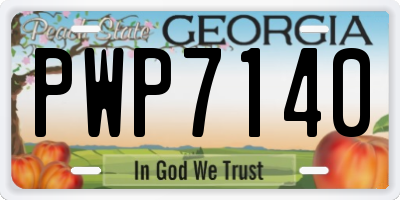 GA license plate PWP7140