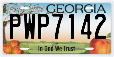 GA license plate PWP7142