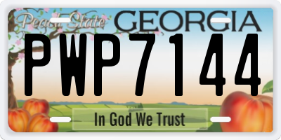 GA license plate PWP7144