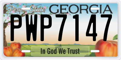 GA license plate PWP7147