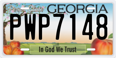GA license plate PWP7148