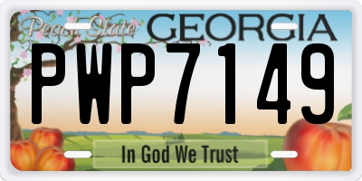 GA license plate PWP7149
