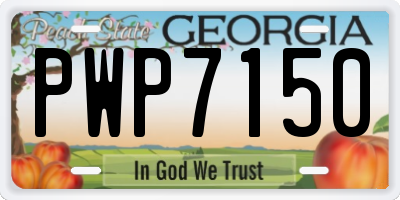 GA license plate PWP7150