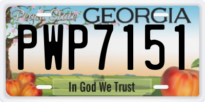 GA license plate PWP7151