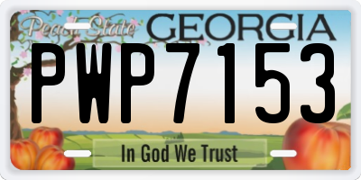 GA license plate PWP7153