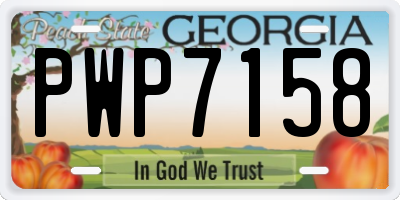 GA license plate PWP7158