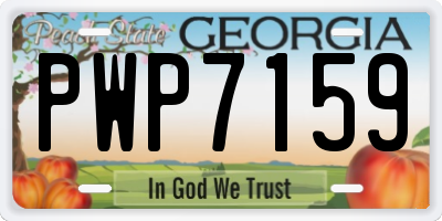 GA license plate PWP7159