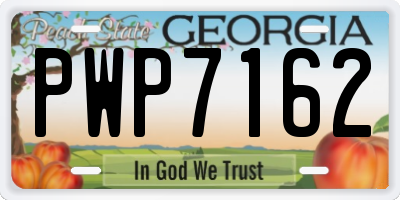 GA license plate PWP7162