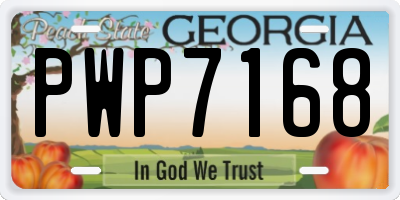 GA license plate PWP7168