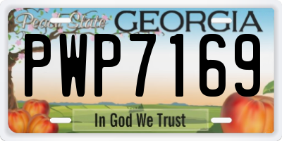 GA license plate PWP7169