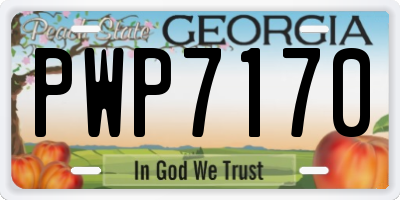 GA license plate PWP7170