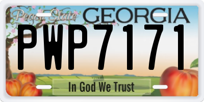 GA license plate PWP7171