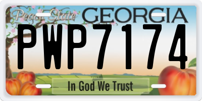 GA license plate PWP7174