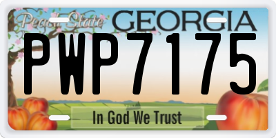 GA license plate PWP7175