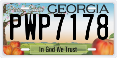 GA license plate PWP7178