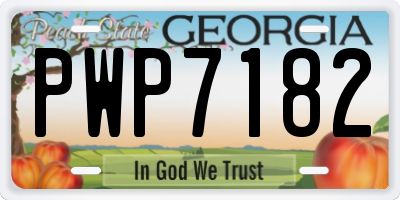 GA license plate PWP7182
