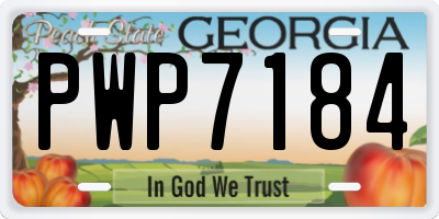 GA license plate PWP7184