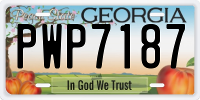 GA license plate PWP7187