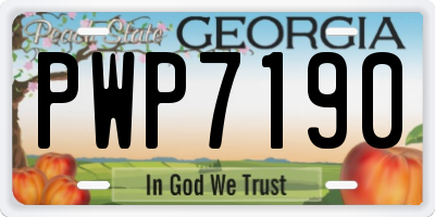 GA license plate PWP7190