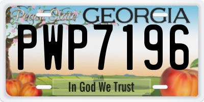 GA license plate PWP7196