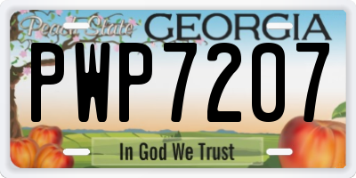 GA license plate PWP7207