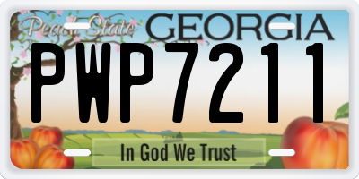 GA license plate PWP7211