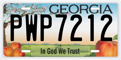 GA license plate PWP7212