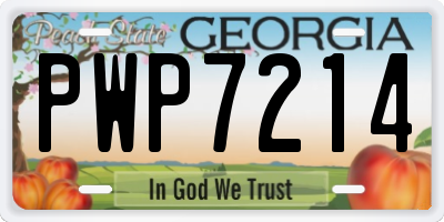 GA license plate PWP7214