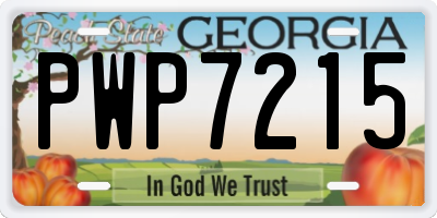 GA license plate PWP7215