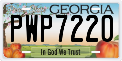 GA license plate PWP7220