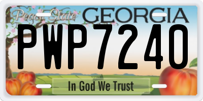 GA license plate PWP7240