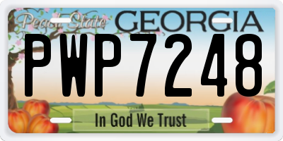 GA license plate PWP7248