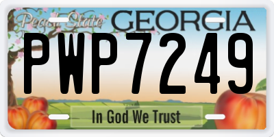 GA license plate PWP7249