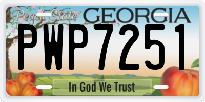GA license plate PWP7251