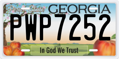 GA license plate PWP7252