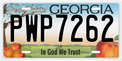 GA license plate PWP7262