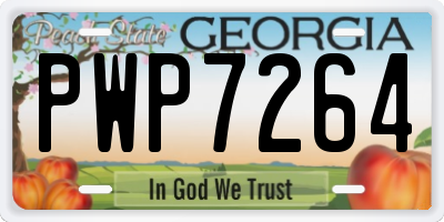 GA license plate PWP7264