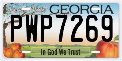 GA license plate PWP7269