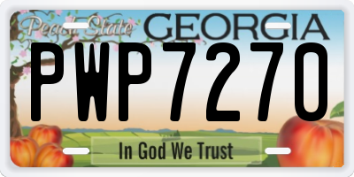 GA license plate PWP7270