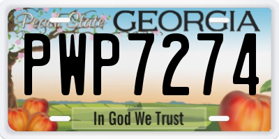 GA license plate PWP7274